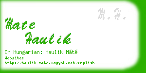 mate haulik business card