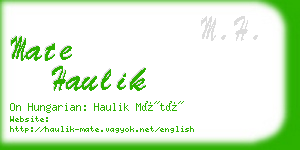 mate haulik business card